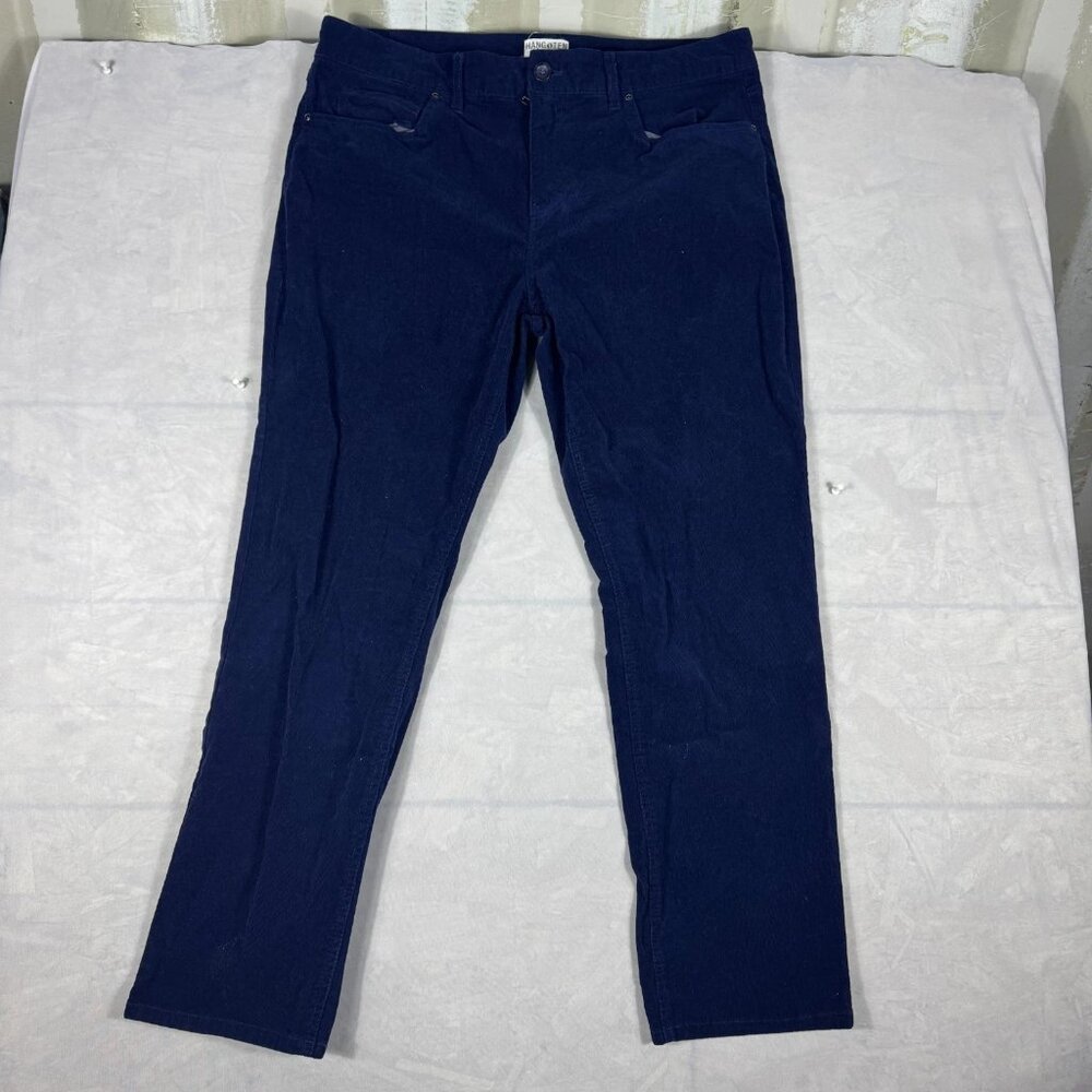 Hang‎ Ten Men's Corduroy Chino Pants Blue Standard Fit Preppy Straight Leg 36x30